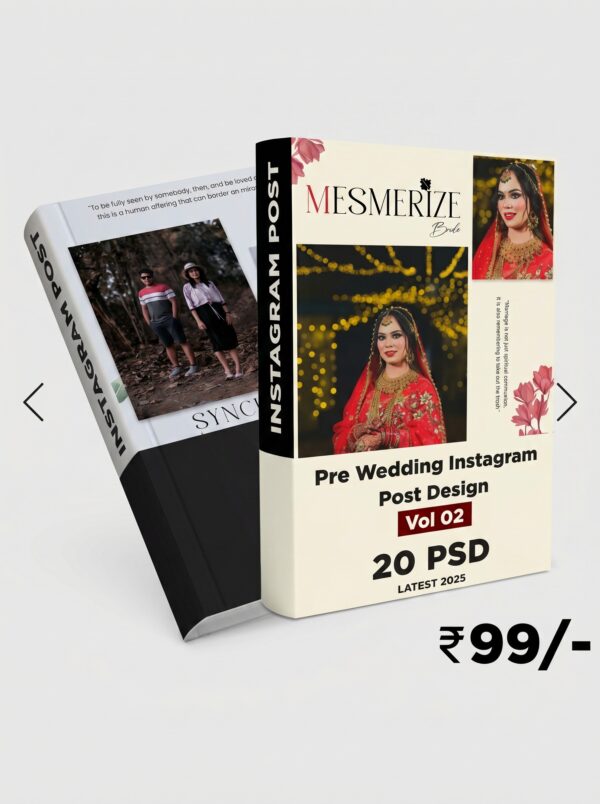 20+ Premium Pre Wedding Instagram Post Designs | Editable Wedding Templates for Photographers & Couples (Vol 01)