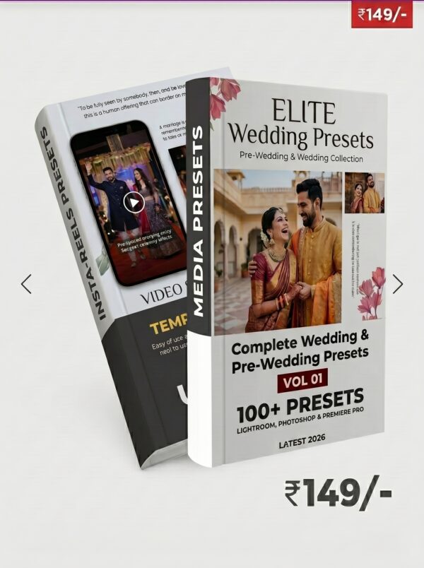 100+ Premium Wedding Lightroom Presets Pack | Professional Photo Editing Filters for Pre Wedding, Bridal & Cinematic Photography (2026 Edition)